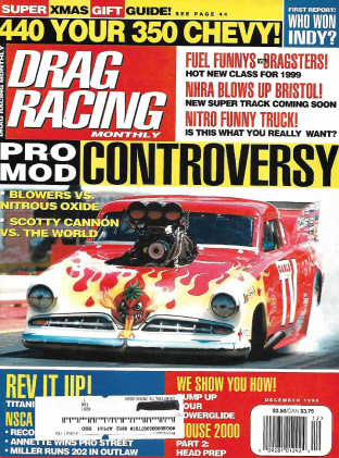 DRAG RACING MONTHLY 1998 DEC - CANNON, ANNETTE, MILLER, BETKER, FEFTIN
